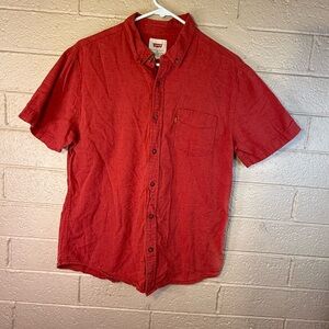 Levi's strauss & co Men's Casual Red Button Down Shirt